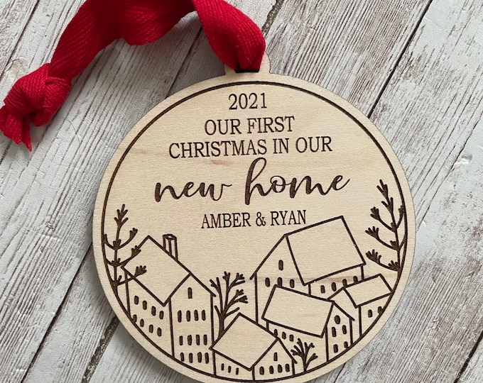 2024 Our First Christmas in our new Home Tree Ornament | Christmas New House | 2024 New Home Gift | Realtor Marking Gift