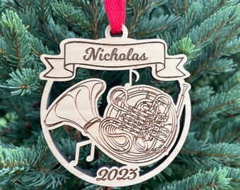 French Horn 2025 Christmas Ornament | Personalized French Horn Ornament  | 2025 Christmas