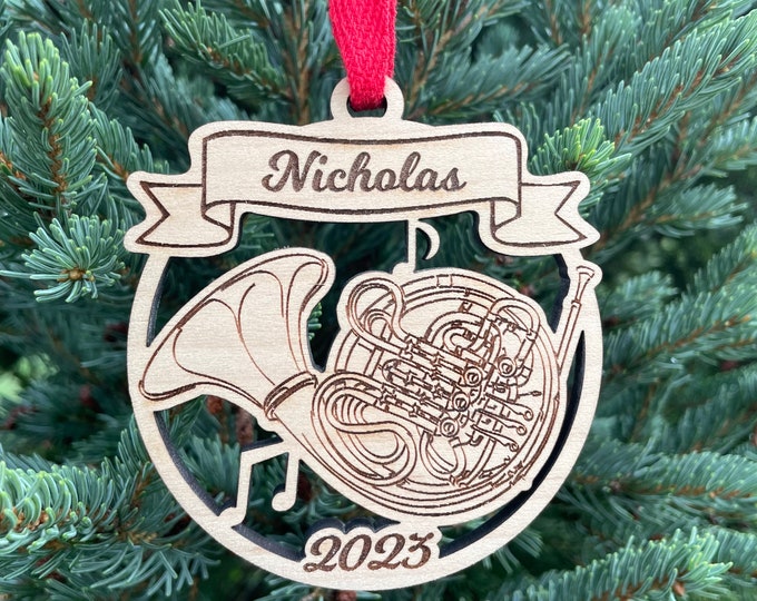 French Horn 2024 Christmas Ornament | Personalized French Horn Ornament  | 2024 Christmas