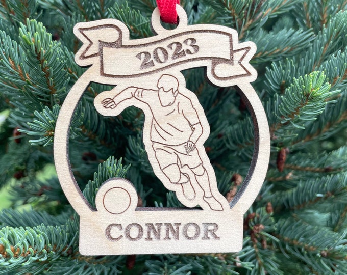 Soccer Boy Player 2024 Christmas Ornament | Personalized Soccer Ornament | Soccer Team Ornament | 2024 Christmas