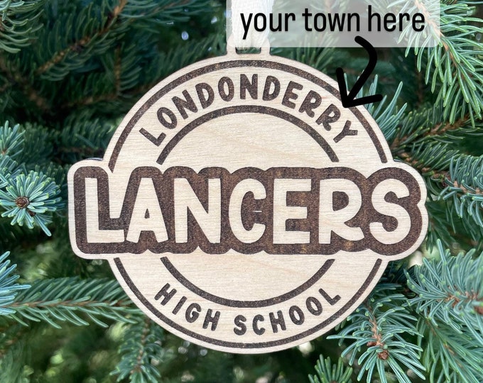 Lancers Mascot School Ornament | School Mascot Ornament | Lancers Team Spirit Ornament | Custom School Ornament