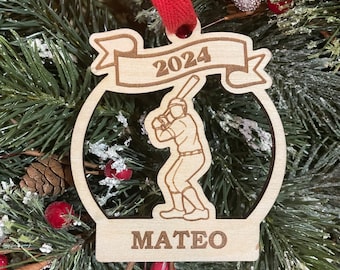 Baseball Batter 2025 | Baseball Hitter Player Christmas Ornament | Personalized Baseball Player Ornament  | 2025 Christmas