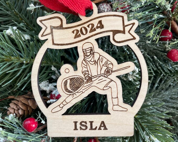 Lacrosse Girl Goalie Player 2025 Christmas Ornament | Personalized Lacrosse Ornament | Lacrosse Team Ornament | 2025 Christmas Ornament