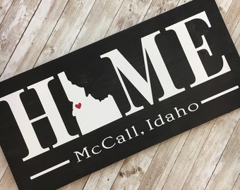 Idaho (ID) Home State wood sign | 2 sizes available |Customized with Idaho town name | IdahoHome Decor