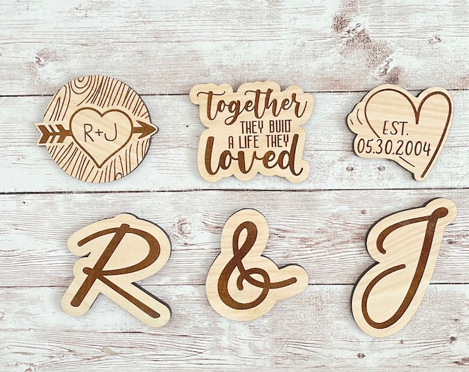 Couple Magnet Set of six 2.5” strong hold magnets | Tree Initial Magnet | Couple Gift Idea | Love Magnet