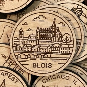 Jeton de voyage ou aimant de Blois France | Jetons de collection pour l'état, la ville, le monument, les parcs nationaux ou le pays du bois | Jeton de suivi de voyage
