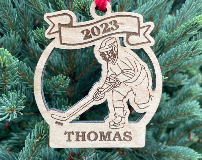 Hockey Boy Player or Goalie 2024 Ornament | Hockey Team Christmas Ornament | Personalized Hockey Player Ornament | 2024 Christmas