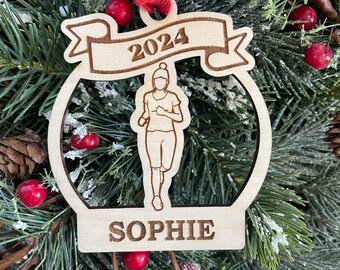 Runner Girl 2025 Ornament | Girl Running Track Christmas Ornament | Personalized Track Ornament  | 2025 Christmas
