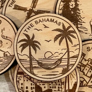 Jeton ou aimant de voyage aux Bahamas | Jetons de collection pour l'état, la ville, le monument, les parcs nationaux ou le pays du bois | Jeton de suivi de voyage