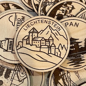 Jeton de voyage ou aimant du Liechtenstein | Jetons de collection pour l'état, la ville, le monument, les parcs nationaux ou le pays du bois | Jeton de suivi de voyage
