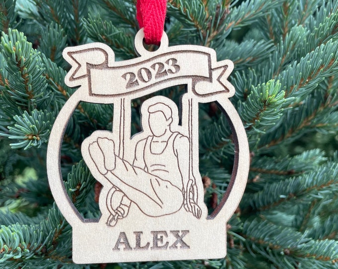 Gymnastics Boy 2024 Ornament | Gymnast Christmas Ornament | Personalized Gymnastics Ornament  | 2024 Christmas