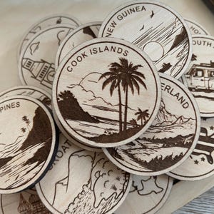 Jeton de voyage ou aimant | Jetons de collection pour l'état, la ville, le monument, les parcs nationaux ou le pays du bois | Jeton de suivi de voyage