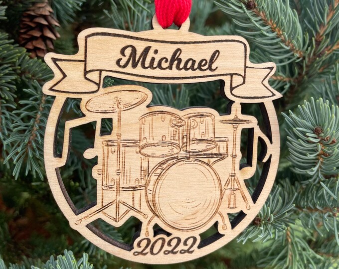 Drums 2022 Christmas Ornament | Personalized Drummer Ornament  | 2022 Christmas