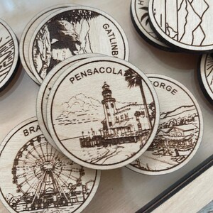 Jeton de voyage ou aimant Pensacola | Jetons de collection pour l'état, la ville, le monument, les parcs nationaux ou le pays du bois | Jeton de suivi de voyage