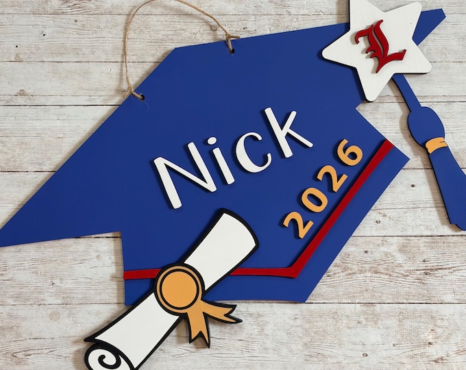 NH Londonderry Lancers Special - Grad Cap Door Hanger - LANCERS Senior Class 2026 | Local Pick up or Ships to New Hampshire Only