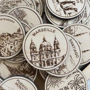 Jeton de voyage ou aimant de Marseille | Jetons de collection pour l'état, la ville, le monument, les parcs nationaux ou le pays du bois | Jeton de suivi de voyage