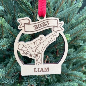 Karate Boy 2024 Ornament Karate Christmas Ornament Personalized Karate Ornament 2024 Christmas image 1