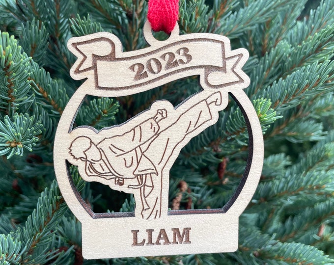 Karate Boy 2024 Ornament | Karate Christmas Ornament | Personalized Karate Ornament  | 2024 Christmas