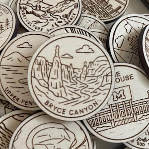 Jeton de voyage ou aimant de Bryce Canyon | Jetons de collection pour l'état, la ville, le monument, les parcs nationaux ou le pays du bois | Jeton de suivi de voyage