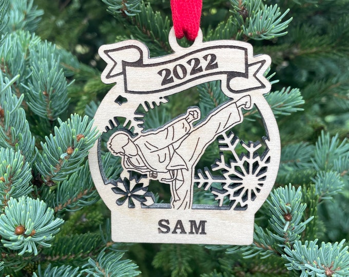 Karate Boy 2022 Ornament | Karate Christmas Ornament | Personalized Karate Ornament  | 2022 Christmas