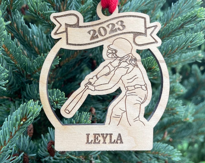 Softball Player 2023 | Softball Christmas Ornament | Personalized Softball Ornament  | 2023 Christmas