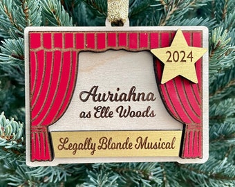 Musical Theatre Ornament | Personalized Stage Name Ornament | 2024 Musical Theater Stage Ornament | Dance Show Performer Stage Gift Idea