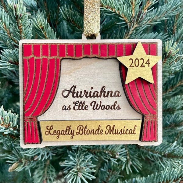 Musical Theatre Ornament | Personalized Stage Name Ornament | 2024 Musical Theater Stage Ornament | Dance Show Performer Stage Gift Idea