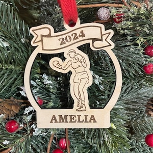 Personalized Boxing Christmas Ornament: Engraved Wood, 2025