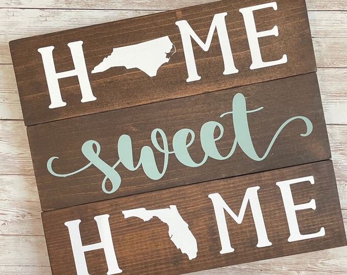 North Carolina to Florida State Sign | Two State Home Sign | New Home Gift idea | Housewarming Gift Idea | 2 State Sign | Moving away gift