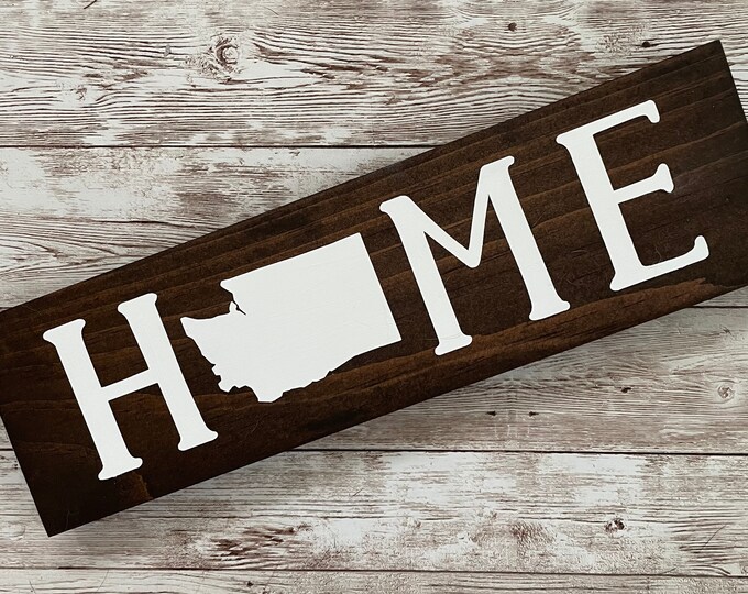 Washington Home State Wood Sign | Housewarming | Gallery Wall Decor | 3 sizes Available 3.5” x 12”, 5.5 x 18” and 9 x 32” Sign