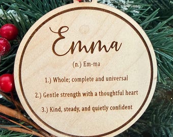 Emma Name Definition Ornament or Sign or Magnet | Name Meaning Gift | 2026 Baby Shower Gift | Name Meaning Ornament | Baby Shower Gift Tag