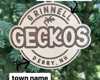 Geckos Mascot School Ornament | School Mascot Ornament | Geckos Team Spirit Ornament | Custom School Ornament