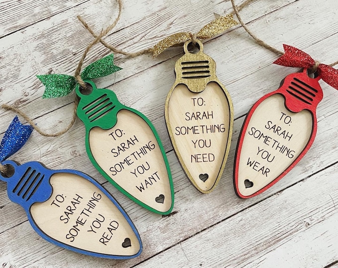 Personalized Christmas Gift Tags | Something you Need Want Read Wear Tags | Personalized Gift Tags | Christmas Traditions