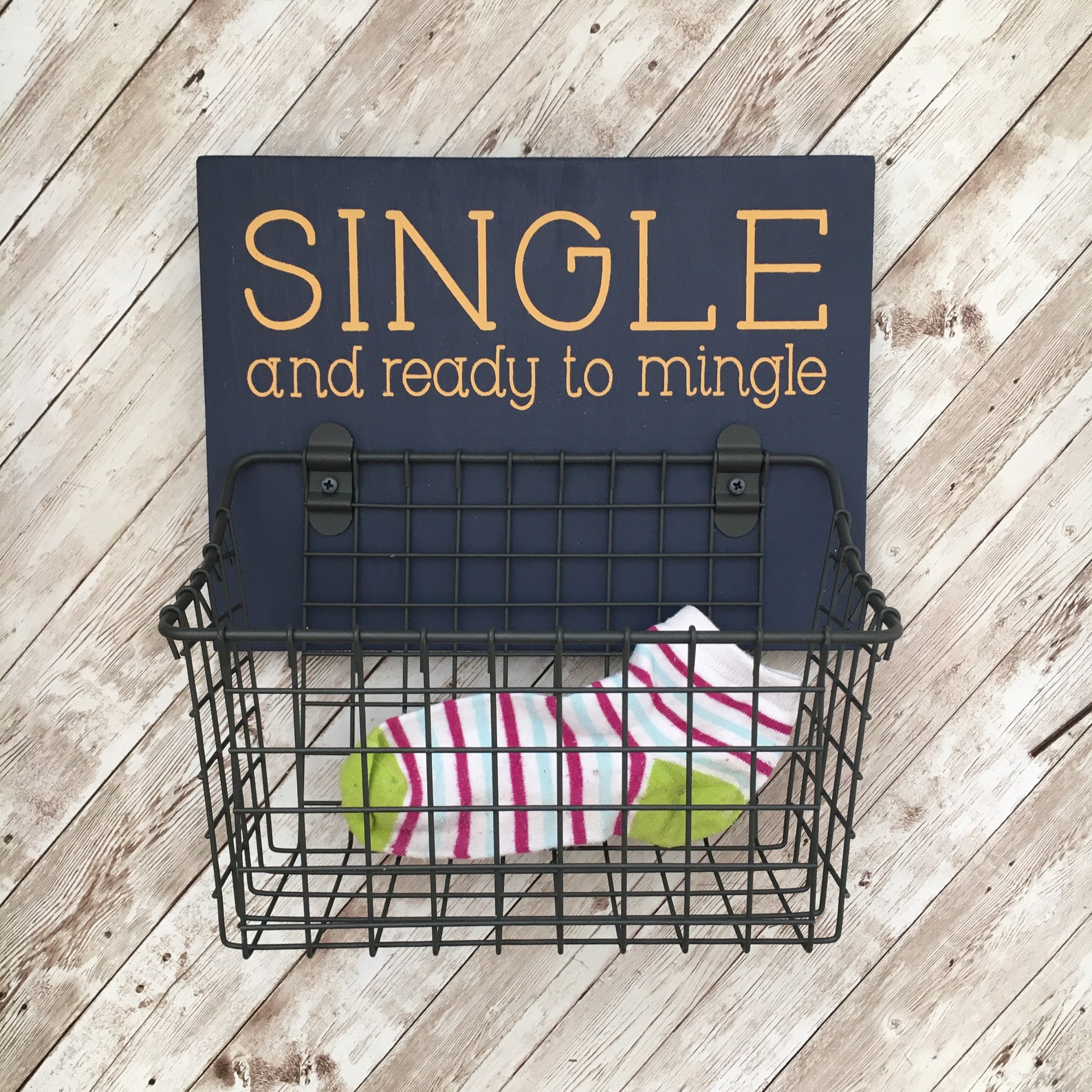 Single and Ready to Mingle Sock Basket Color Pop Series Etsy