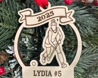 Field Hockey 2025 Field Hockey Player Christmas Ornament | Personalized Field Hockey Ornament  | 2025 Christmas