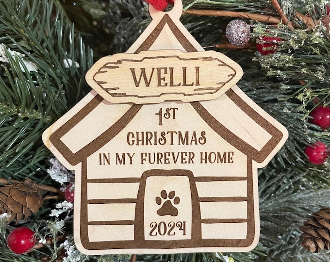 2025 First Christmas in Furever Home Christmas Ornament | Furever Family | Puppy Gift | New Puppy Gift | Christmas Ornament