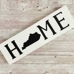Kentucky Home State Wood Sign | Housewarming | Gallery Wall Decor | 3 sizes Available 3.5” x 12”, 5.5 x 18” and 9 x 32” Sign