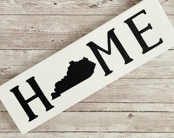 Kentucky Home State Wood Sign | Housewarming | Gallery Wall Decor | 3 sizes Available 3.5” x 12”, 5.5 x 18” and 9 x 32” Sign