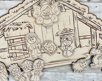 Christmas Nativity Storyboard | Nativity Wooden Story Board | Nativity Characters