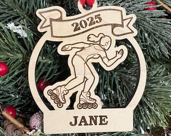 Rollerskating or Rollerblading 2026 Christmas Ornament | Personalized Roller Skater Ornament | 2025 Christmas Roller Blader