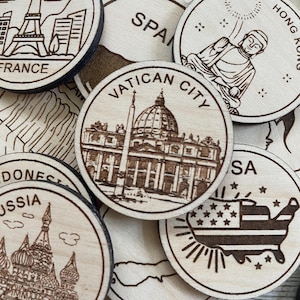jeton ou aimant de voyage de la Cité du Vatican | Jetons de collection pour l'état, la ville, le monument, les parcs nationaux ou le pays du bois | Jeton de suivi de voyage