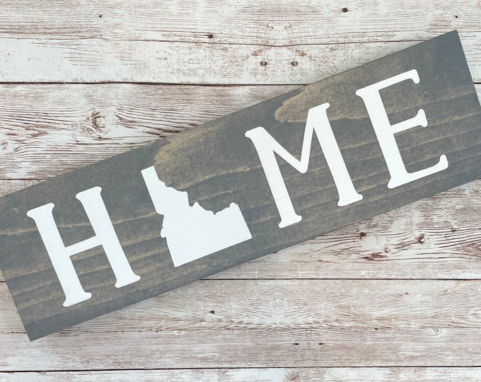 Idaho Home State Wood Sign | Housewarming | Gallery Wall Decor | 3 sizes Available 3.5” x 12”, 5.5 x 18” and 9 x 32” Sign