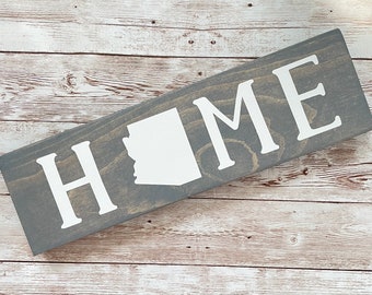 Arizona Home State Wood Sign: Housewarming Wall Decor