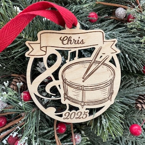 Snare Drum 2025 Christmas Ornament | Personalized Snare Drum Ornament  | 2025 Christmas
