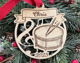 Snare Drum 2025 Christmas Ornament | Personalized Snare Drum Ornament  | 2025 Christmas
