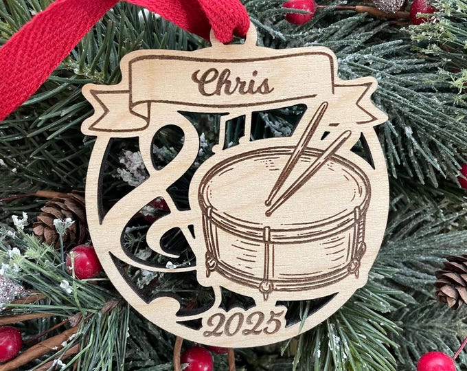 Snare Drum 2025 Christmas Ornament | Personalized Snare Drum Ornament  | 2025 Christmas
