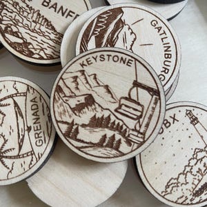 Jeton de voyage ou aimant Keystone | Jetons de collection pour l'état, la ville, le monument, les parcs nationaux ou le pays du bois | Jeton de suivi de voyage