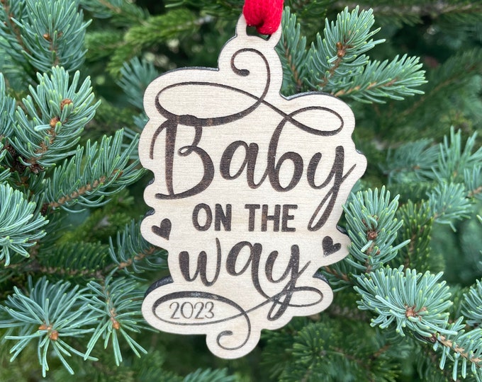 Baby on the way Ornament | Pregnant Mom Christmas Gift  | Christmas 2024 | New Baby Gift | Baby gift ideas