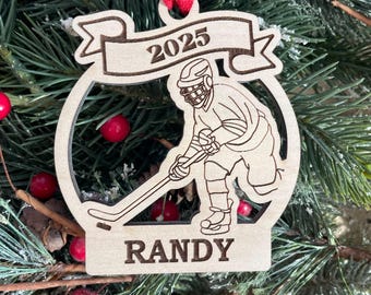 Hockey Boy Player or Goalie 2026 Ornament | Hockey Team Christmas Ornament | Personalized Hockey Player Ornament | 2025 Christmas
