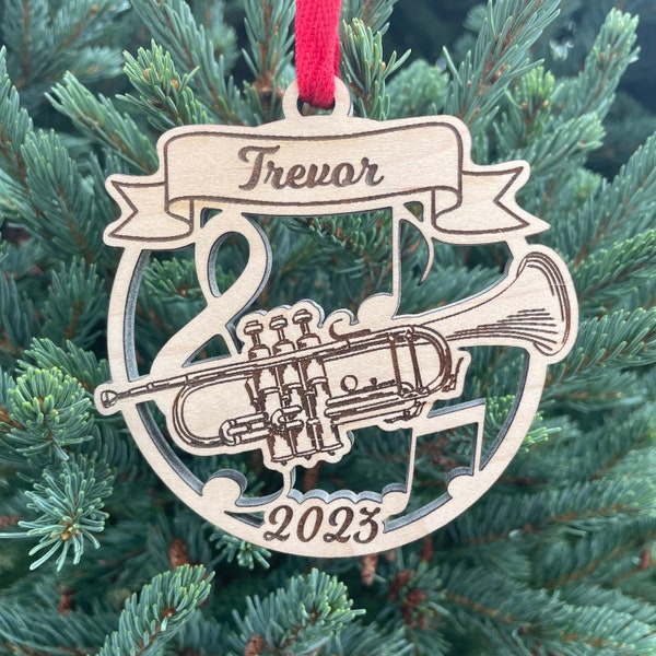 Trumpet 2024 Christmas Ornament | Personalized Trumpet Ornament  | 2024 Christmas